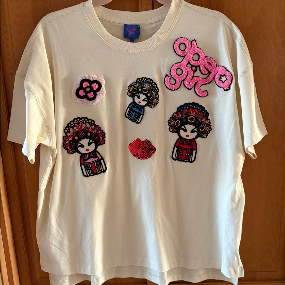 Opera Girl by Vivienne Tam Badge Loose Tee (XS) Limited Edition Designer NWT